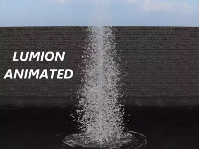 Lumion fountain - animated Low-poly 3D model