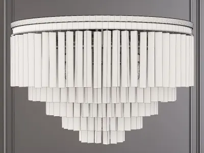 RH 1920S ODEON CLEAR GLASS FRINGE 5-TIER FLUSHMOUNT Black 3D model