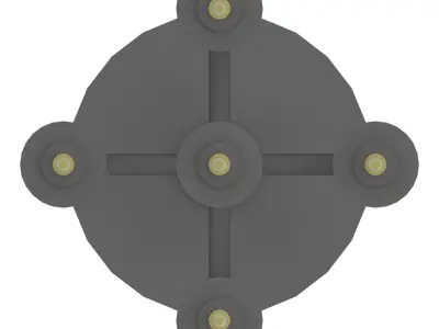 Floor standing candle holder old school architectural lighting Low-poly 3D model