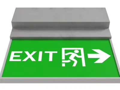Exit Sign Set Low-poly 3D model