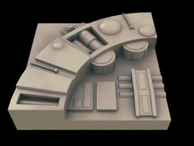 Sci-Fi Landscape Construction Kit Low-poly 3D model