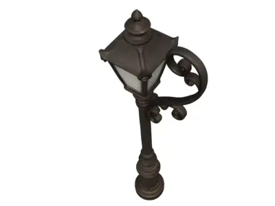Ornate Victorian  Vintage Curved  Street Light Low-poly 3D model