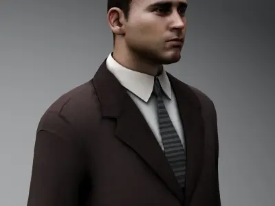 Casual Bussinesman Low-poly 3D model