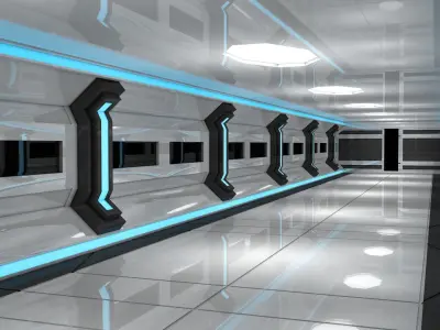 Sci Fi Corridor Low-poly 3D model order