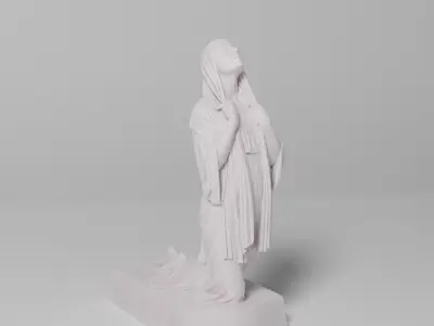 The Annunciation Sculpture VR AR Mobile-ready Game-ready Low-poly 3D model