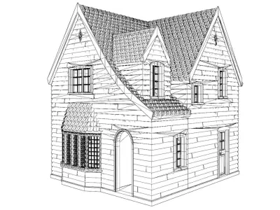 HO Scale European Suburban Home  1 3D print model
