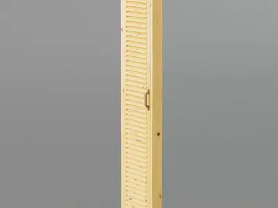 Closet wardrobe single door rectangle wooden handle 3D model