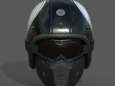 Helmet scifi military combat 3d futuristic technology  Low-poly 3D model