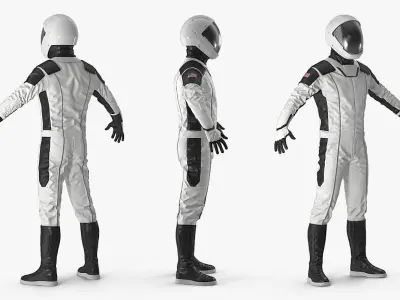 Futuristic Space Suit Rigged for Cinema 4D 3D model