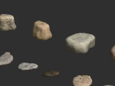 Assorted Rocks - Mix Low-poly 3D model