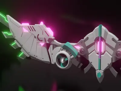 Mechanic Wing Low-poly 3D model 4