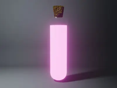 potion with glowing liquid Free low-poly 3D model