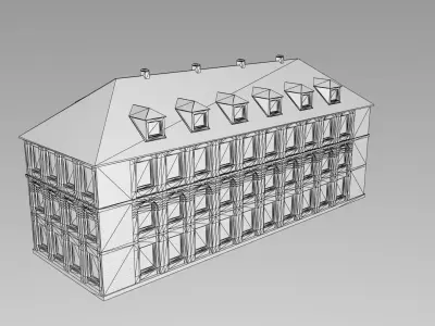 School old brick building 3D model