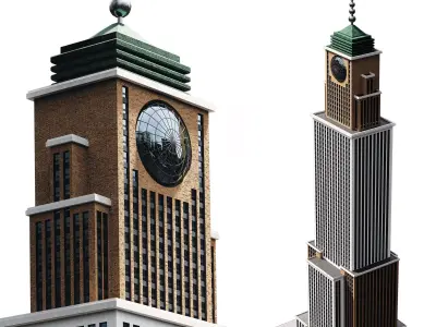 Skyscraper03 NewYork-Style Low-poly 3D model