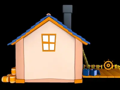 Asset - Cartoons - Background - House 3D model