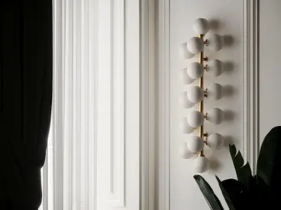 Arya 17-Light Satin Gold Sconce CWI Lighting 3D model