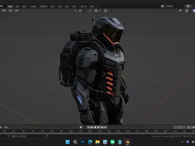 futuristic concept sci-fi design  soldier 3D model purchase