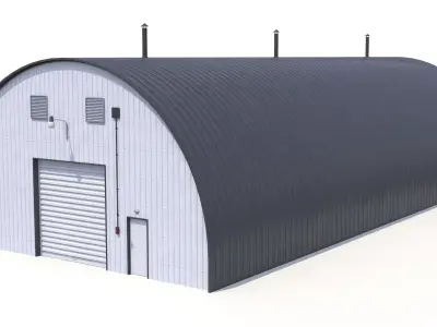 Industrial Hangar PBR Low-poly 3D model