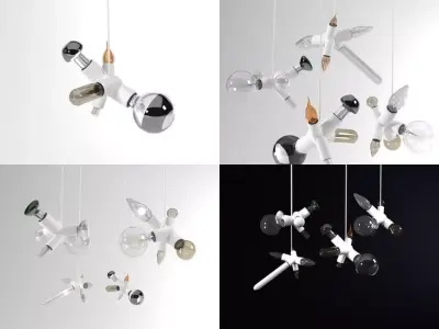 Clusterlamp futuristic pendant light 3D model