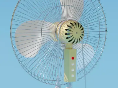 Multicolor Floor Fan 3D model
