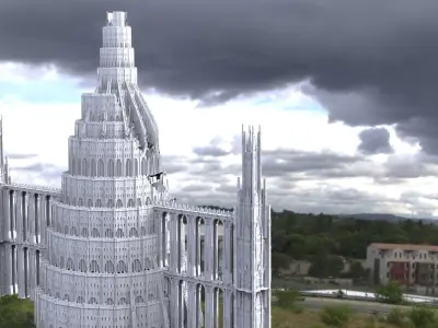 Babylon Aqueduct Huge tower 3D model