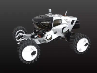 Futuristic Space Truck STL Planet Explorer Vehicle 3D print model