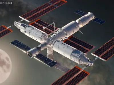  Tiangong Chinese Modular Space Station Rigged for Cinema 4D 