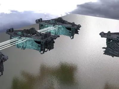 Halo Forerunner Inspired  Hologram Bridges 3D model