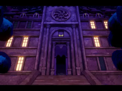 Stylized Castle Environment Low-poly 3D model