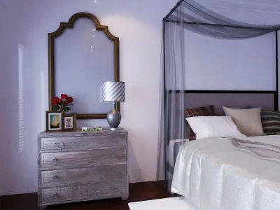 Bedroom Scene 01 Low-poly 3D model