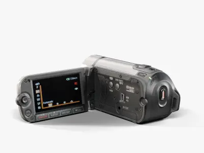 Canon FS400 Silver camcorder Low-poly 3D model