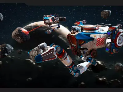 SCARAB Multi purpose Vehicle Spacecraft  Low-poly 3D model