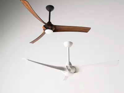 Modern 3-Blade Ceiling Fan Set 3D model