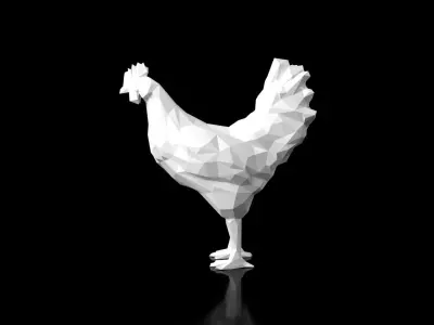 Chiken Low Poligonal Low-poly 3D model