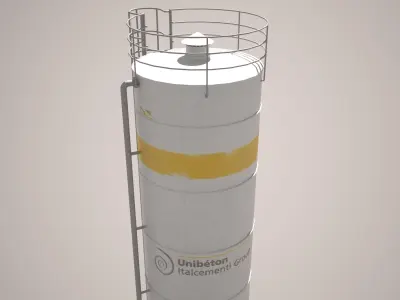 Cement Silo Unibeton - 79 m3 Low-poly 3D model