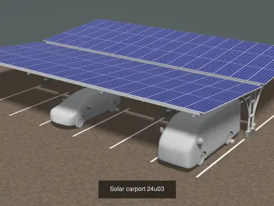 Carport set 01 3D Model Pack