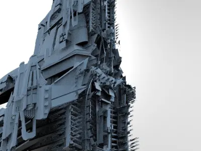 Moon Space colony Military base Tower   3D model