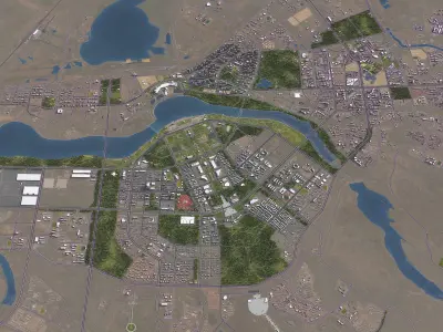 Ordos - 3D City Model Low-poly 3D model