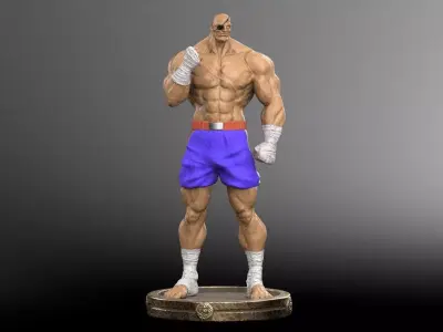 Street Fighter 2 Sagat STL 3D print model