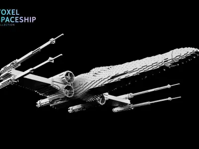 3D VOXEL SPACESHIP Collection 2 3D model