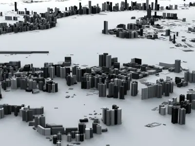 Hong Kong City Streets and Buildings 3D model