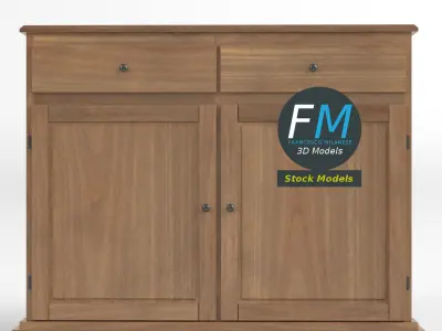 2 door cabinet cupboard 3D model