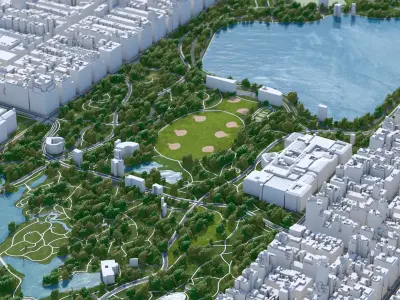 Central Park - Manhattan - New York  Low-poly 3D model
