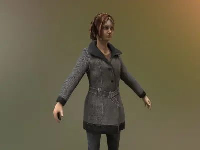 City Girl for UNREAL Low-poly 3D model