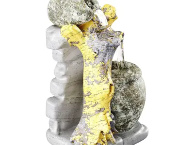 Decorative fountain Low-poly 3D model