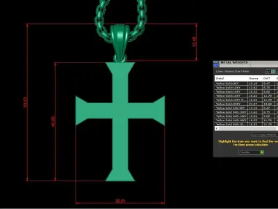 Cross Light Gold 3CP075 3DM STL 3D model