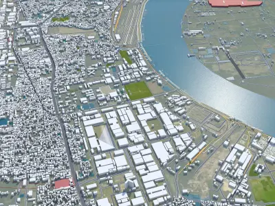 Chittagong Bangladesh 30km Low-poly 3D model