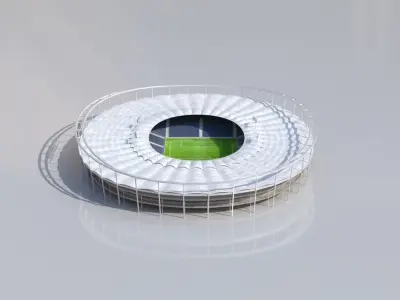 Stuttgart Stadium MHP Arena Euro 2024 Low-poly 3D model
