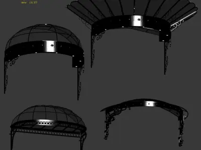 Classic visor - 4 models 3D model