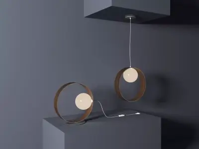 Leucos Guiko Table e Pendant Light 3D model